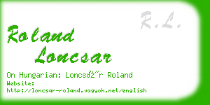 roland loncsar business card